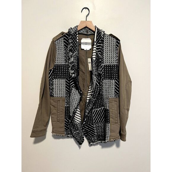 NWT Hei Hei Anthropologie Fieldwork Anorak Fringe Jacket in Moss Size M - Picture 2 of 10